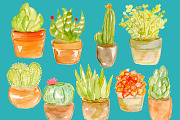 Watercolor Potted Succulents, an Illustration by Sandra Jones Art (Thumbnail 2 of 2)
