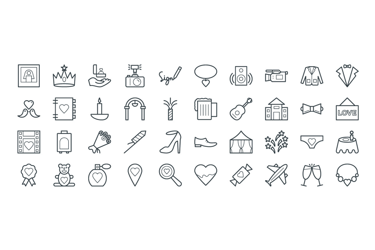 100+ Wedding Vector Icons, an Outline Icon by Vectors Market (Photo 3 of 3)