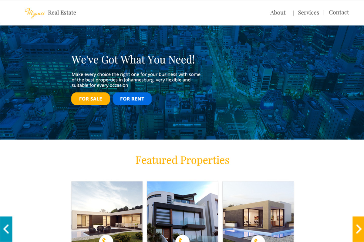 Minimalistic Real Estate Website PSD, a Landing Page Template by NeptuneDesign (Photo 1 of 5)