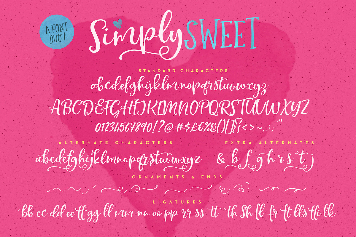The Simply Sweet Font Duo, a Script Font by Nicky Laatz (Photo 5 of 12)