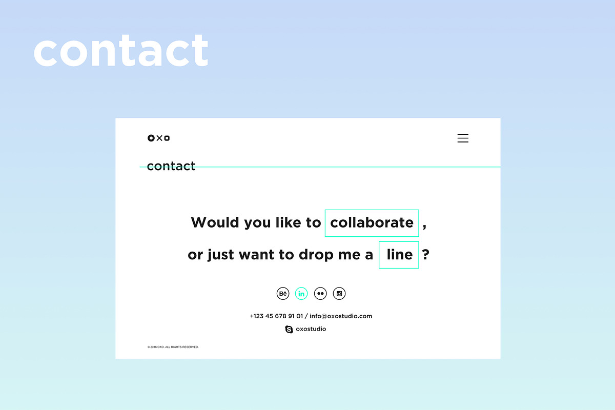Oxo - Responsive Website Portfolio, an App Template by Ira Banana Studio (Photo 9 of 12)