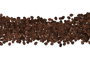 Roasted Coffee Beans. Vector Beans