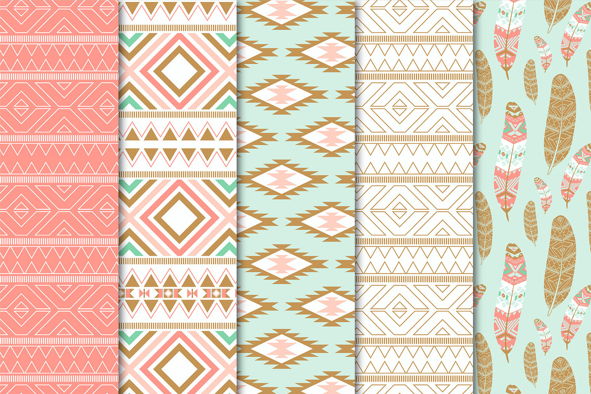 Digital Paper Navajo Set 02, a Pattern Graphic by Maishop (Photo 3 of 3)