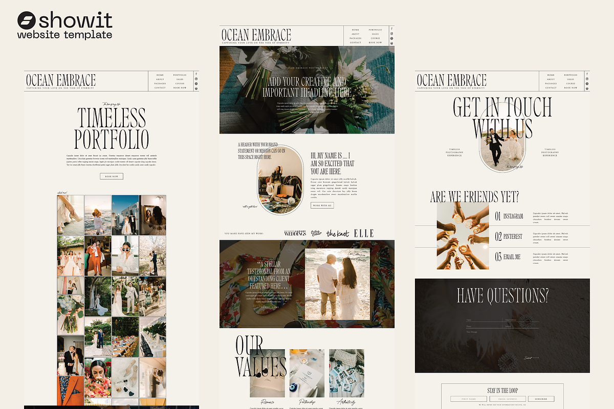 Ocean Embrace Showit Web Template, a WordPress Template by Divinely Guided Studio (Photo 2 of 7)