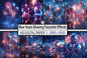 New Years Glowing Futuristic Effects, a Background Graphic by Printable Treasure (Thumbnail 1 of 4)