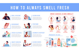 Bad smell infographics. Unpleasant, an Object Illustration by YummyBuum