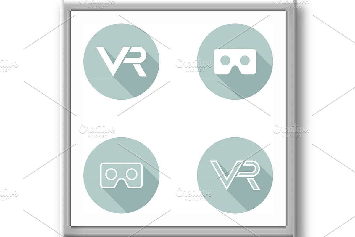 Modern Vector VR Logo in the Circle, an Outline Icon by FineArtStudio (Photo 3 of 3)