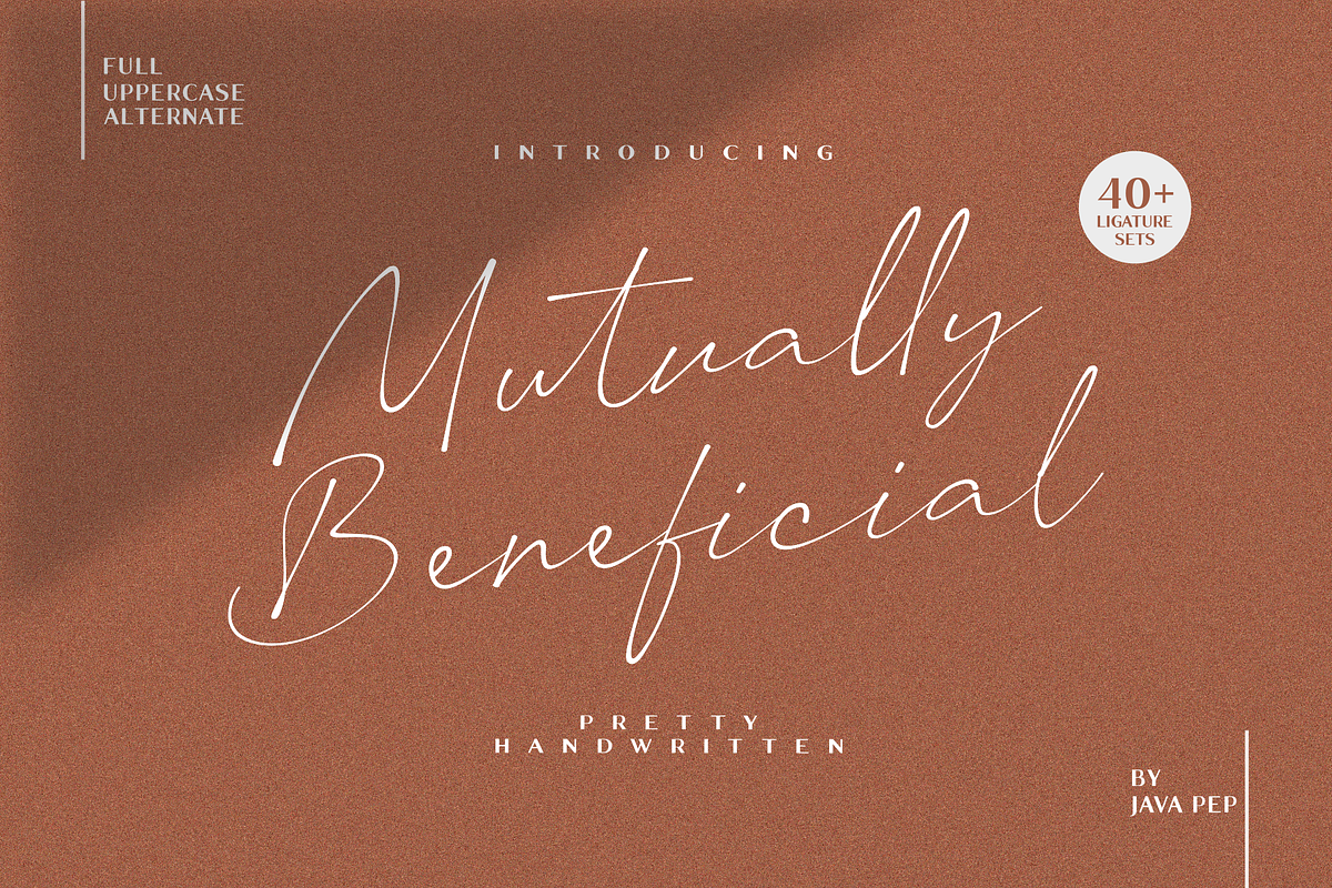 Mutually Beneficial, a Script Font by Java pep (Photo 1 of 11)