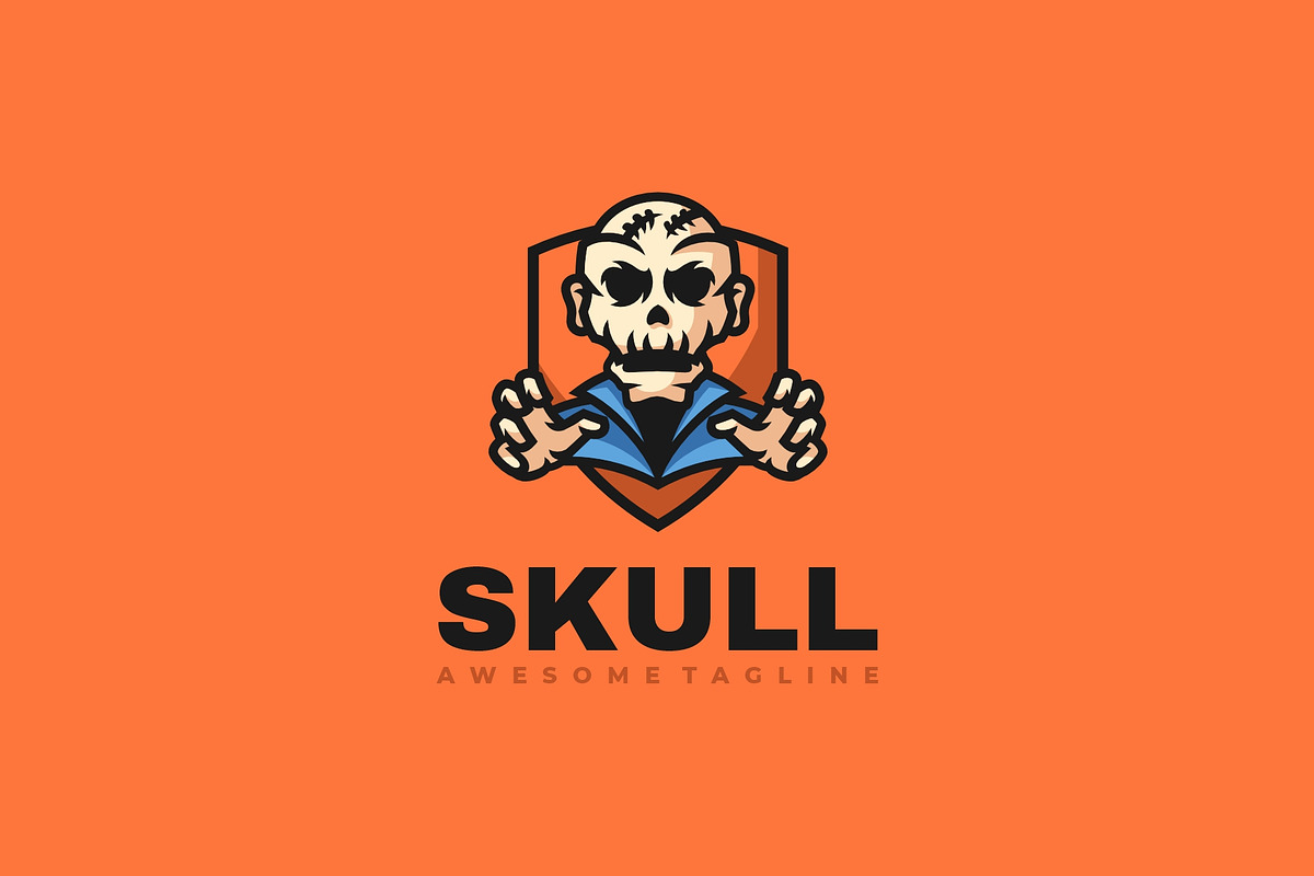 Skull Mascot Cartoon Logo, a Branding & Logo Template by Artnivora.Std