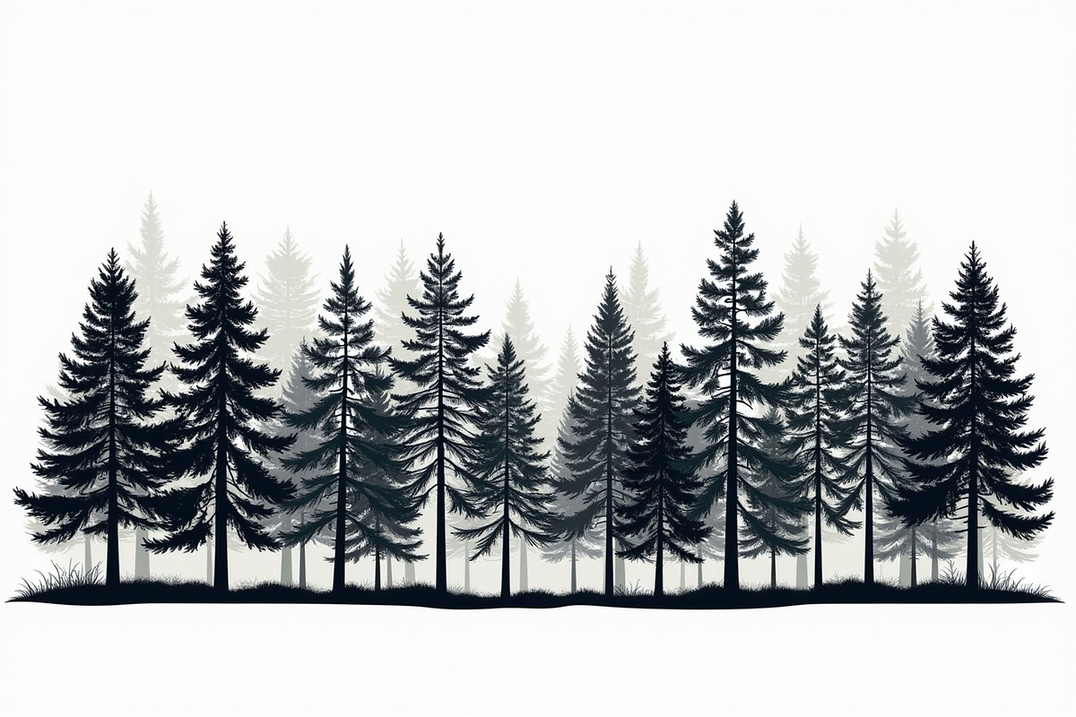 Majestic pine trees silhouette, an Illustration by Amazin_art (Photo 9 of 11)