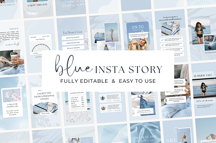 Blue Instagram story Templates, a Social Media Template by ShopRShop