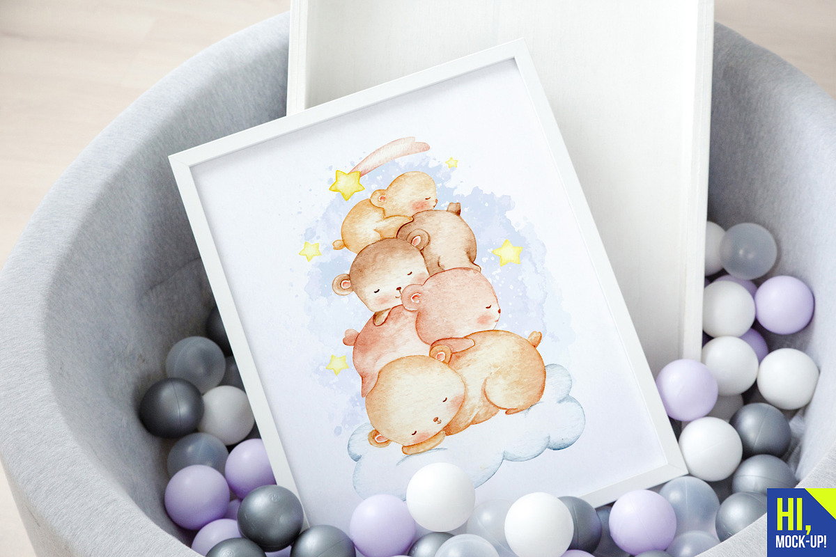 Kids Room Frames Interior Mockups, a Product Mockup by Hi, Mock-Up! (Photo 6 of 7)