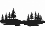 Pine Forest Silhouette Bundle, a Graphic by hafijul (Thumbnail 6 of 16)