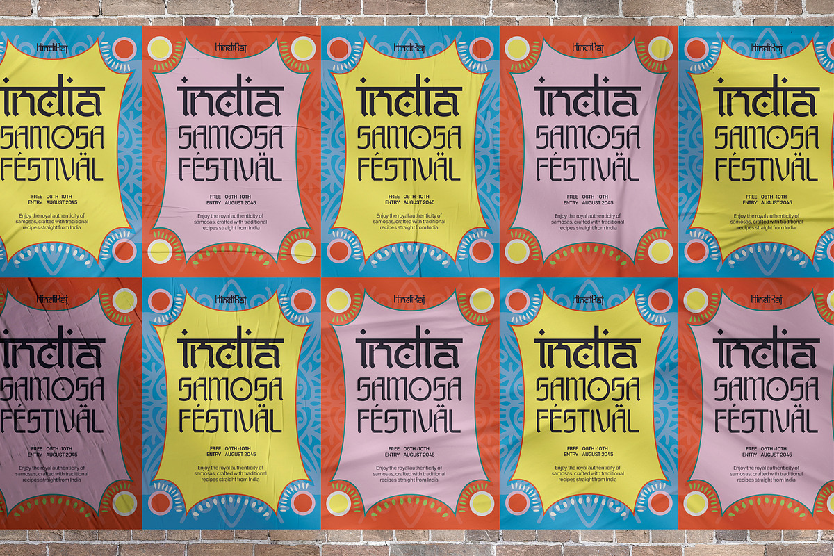 Hindi Raj - Festive Devanagari Font, a Sans Serif Font by Casloop Studio (Photo 9 of 9)