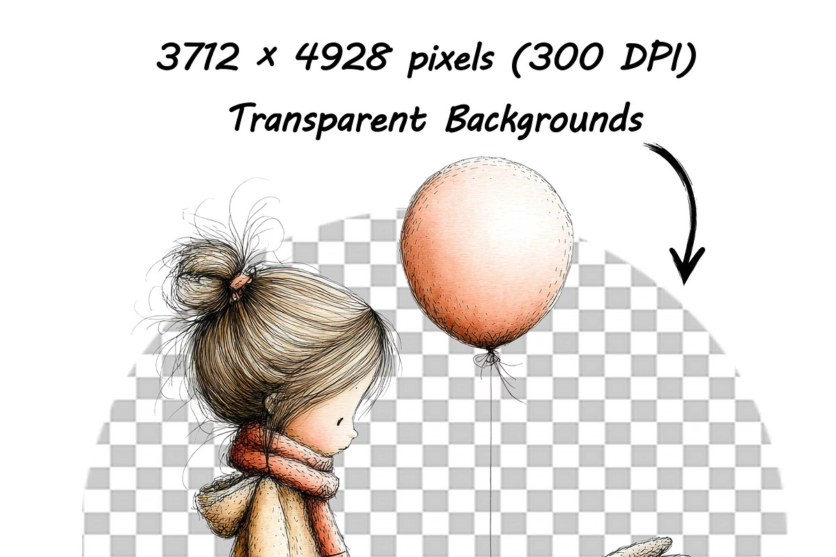 Whimsical Girl & Dog Love Clipart, a Graphic by one-touch (Photo 15 of 16)