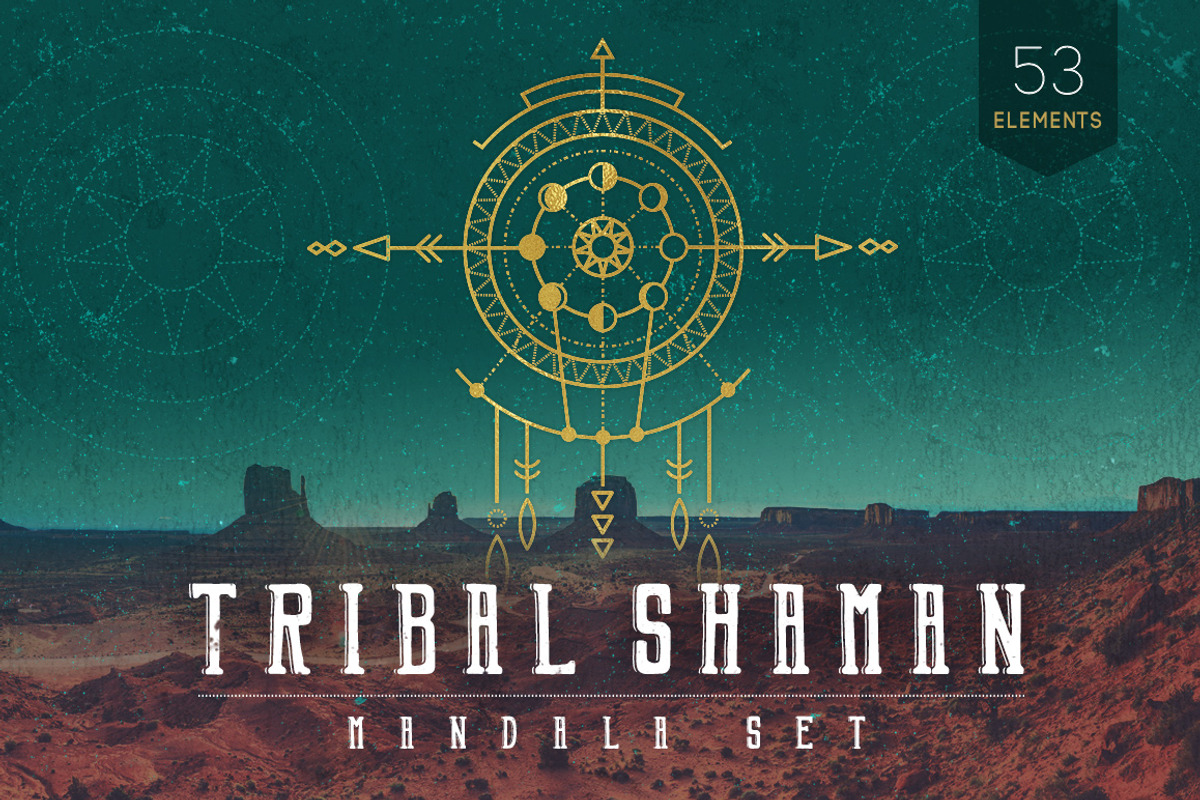 Mandala Set - Tribal Shaman, a Decorative Illustration by S K Y B O X (Photo 1 of 11)