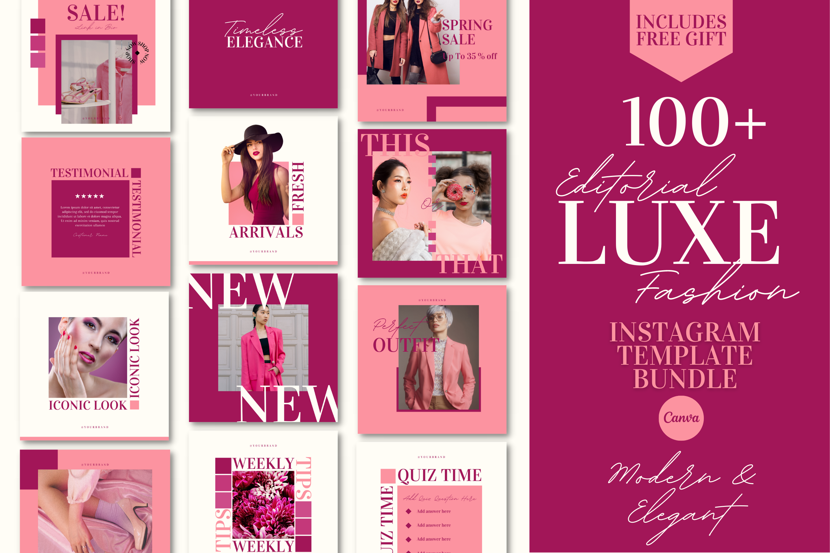 Luxe Editorial Instagram templates IG | Creative Market