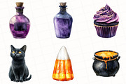 Watercolor Halloween Clipart, an Illustration by OK Design (Thumbnail 4 of 5)
