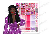 Galentines Stickers 2x1,5, a Stationery Template by GlamArtZhanna (Thumbnail 2 of 6)