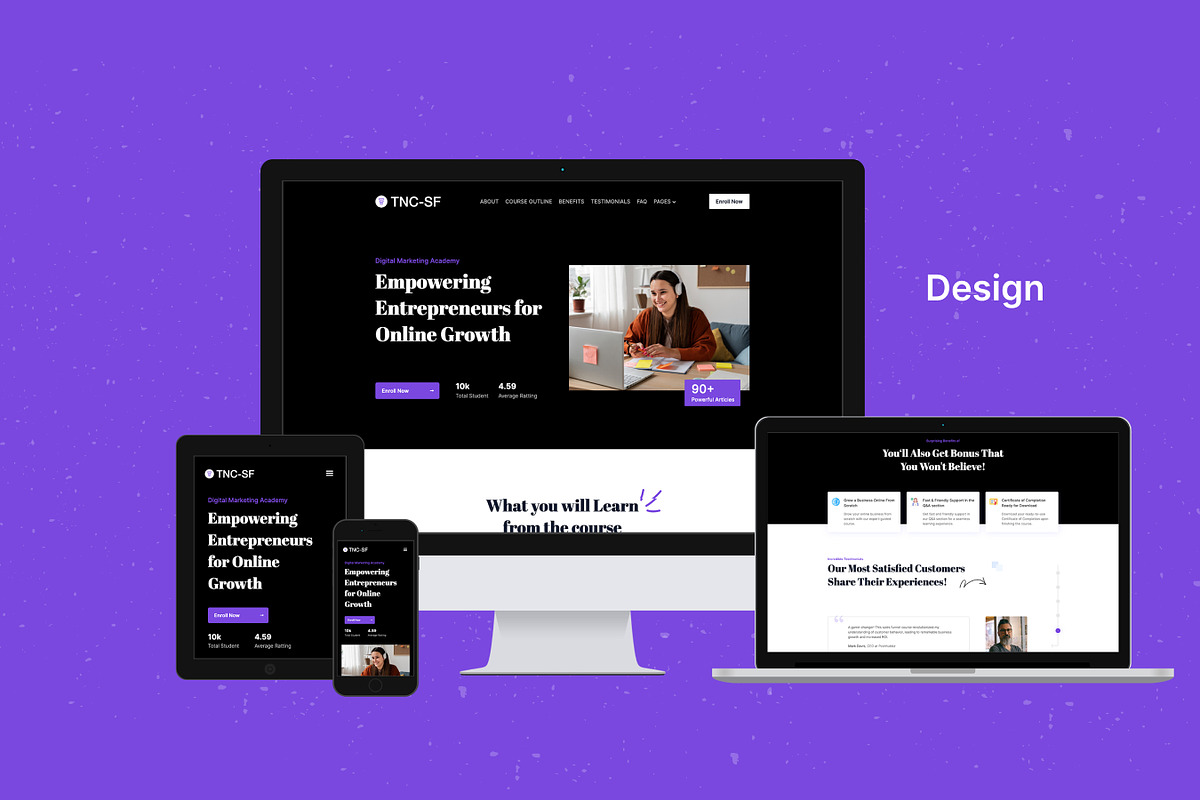TNC Sales - Courses Website Template, a HTML Template by TNCFlow (Photo 2 of 5)