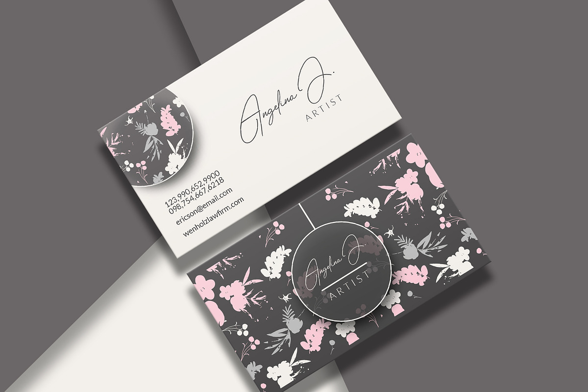 Stylish Floral Business Card, a Business Card Template by designerzDukan (Photo 1 of 3)