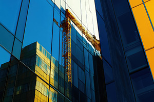 Reflections of modern architecture a, a Photo by Tanuart