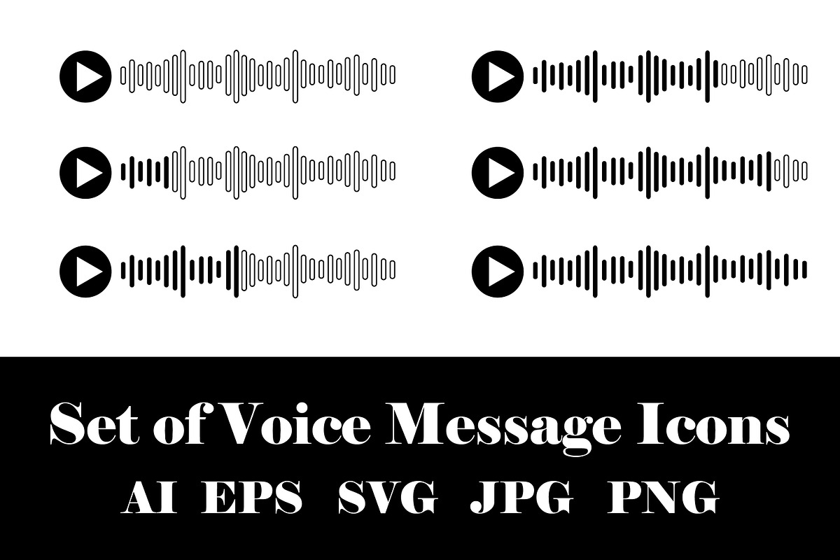 Set of Voice Message Icons, an Object Graphic by vikkishop