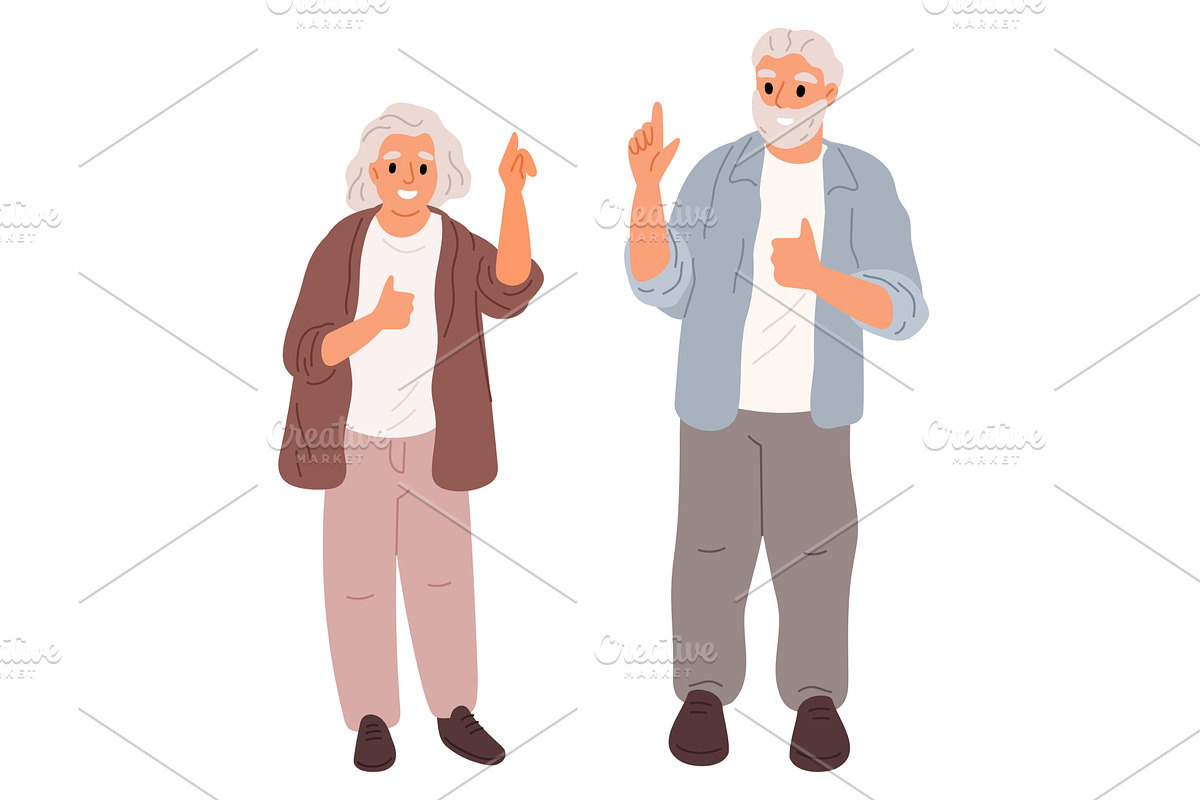 Elderly couple. Old man and woman, a Person Illustration by Vectorbuum