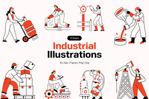 Industrial Illustrations Art, a Person Illustration by Vectors Market