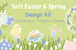 Soft Easter and Spring Design Kit, a Seasonal Illustration by statica