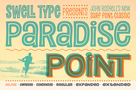 Paradise Point Inline surf fonts