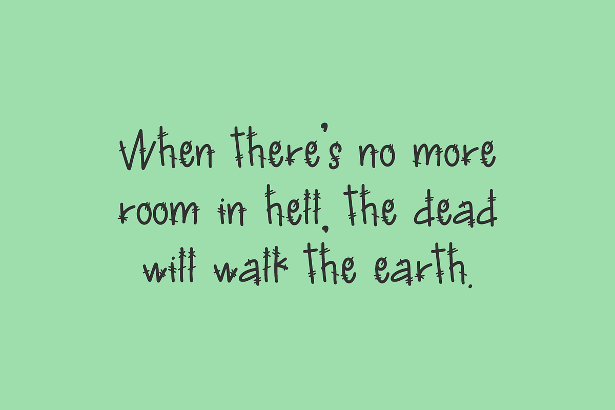 Zombie Dust - Display Font, a Handwritten Font by Beck McCormick (Photo 2 of 10)