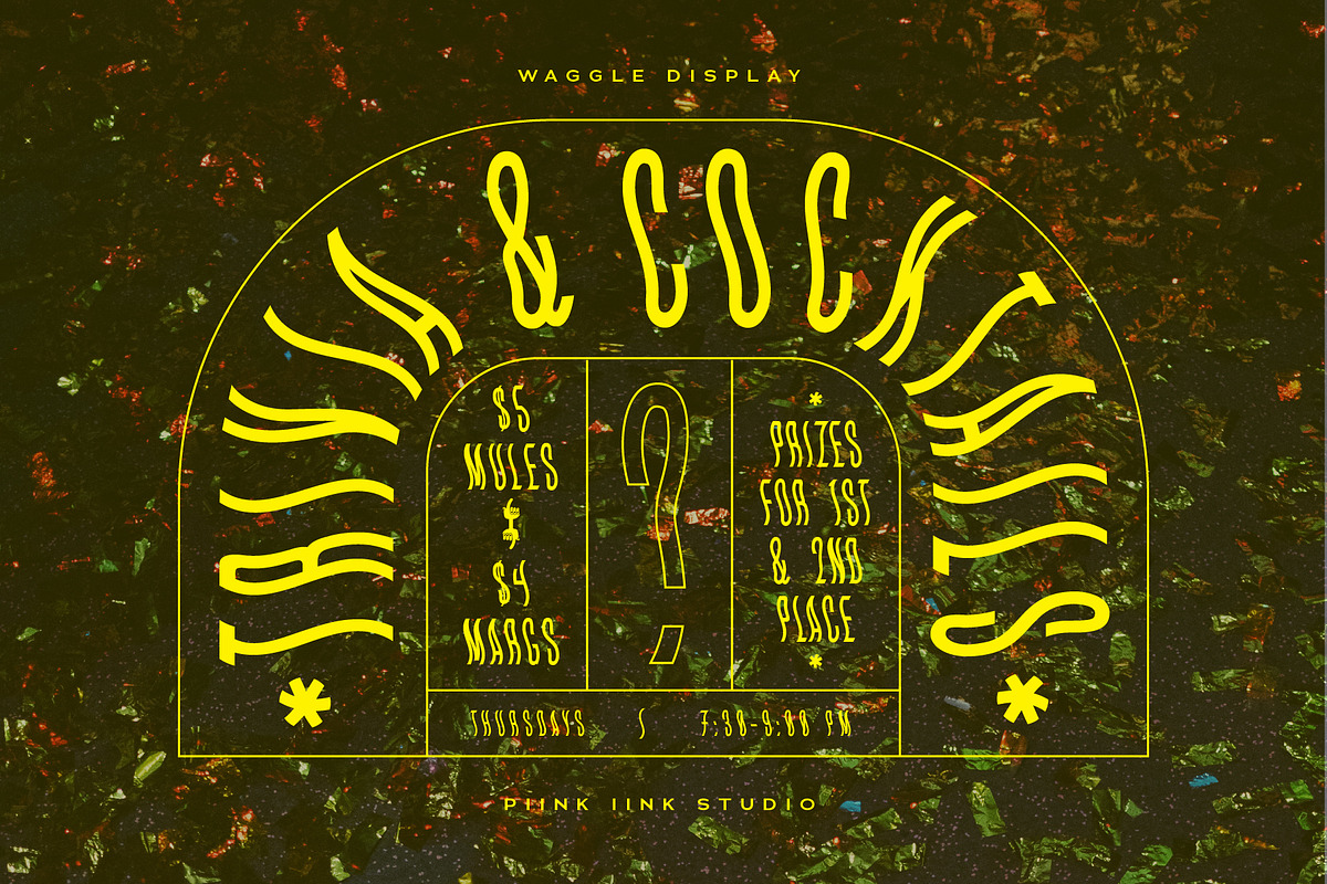 WAGGLE Display Font, a Font by PiiNK iiNK STUDiO (Photo 11 of 13)