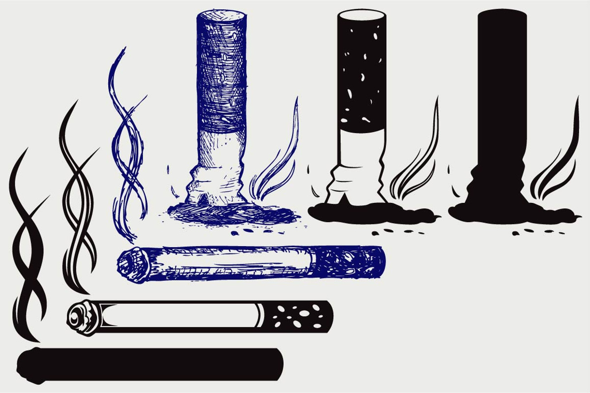 Cigarette butt SVG, an Outline Icon by LineworkStock