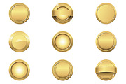 Gold Award Medal Badges Clipart Set, an Object Graphic by Minty Fresh Graphics (Thumbnail 1 of 4)