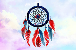 4th Of July Floral Dream Catcher PNG