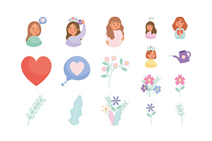 Mental Health Illustrations Set, a Healthcare Illustration by studiogstock