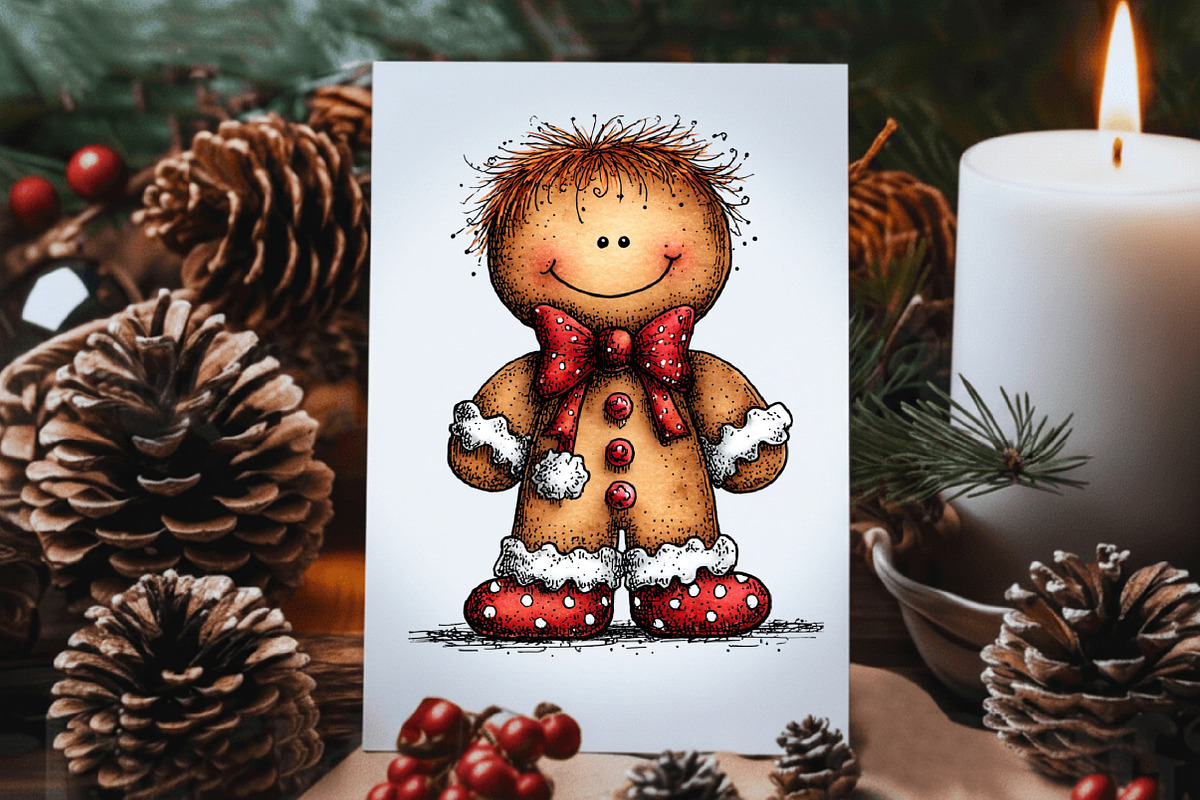 Whimsical Gingerbread Man Clipart, an Illustration by Dream Creation (Photo 6 of 7)