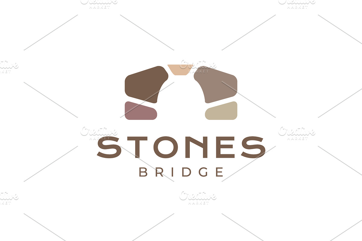 arch bridge stone colorful logo, a Branding & Logo Template by devastd