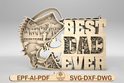 Multilayer Best Papa Ever Scene Art, a Pattern Graphic by Lasercutiny (Thumbnail 1 of 2)