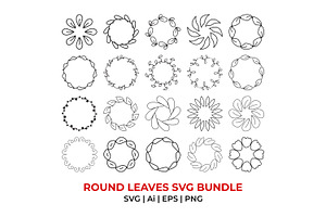 Hand Drawn Round Leaves SVGs