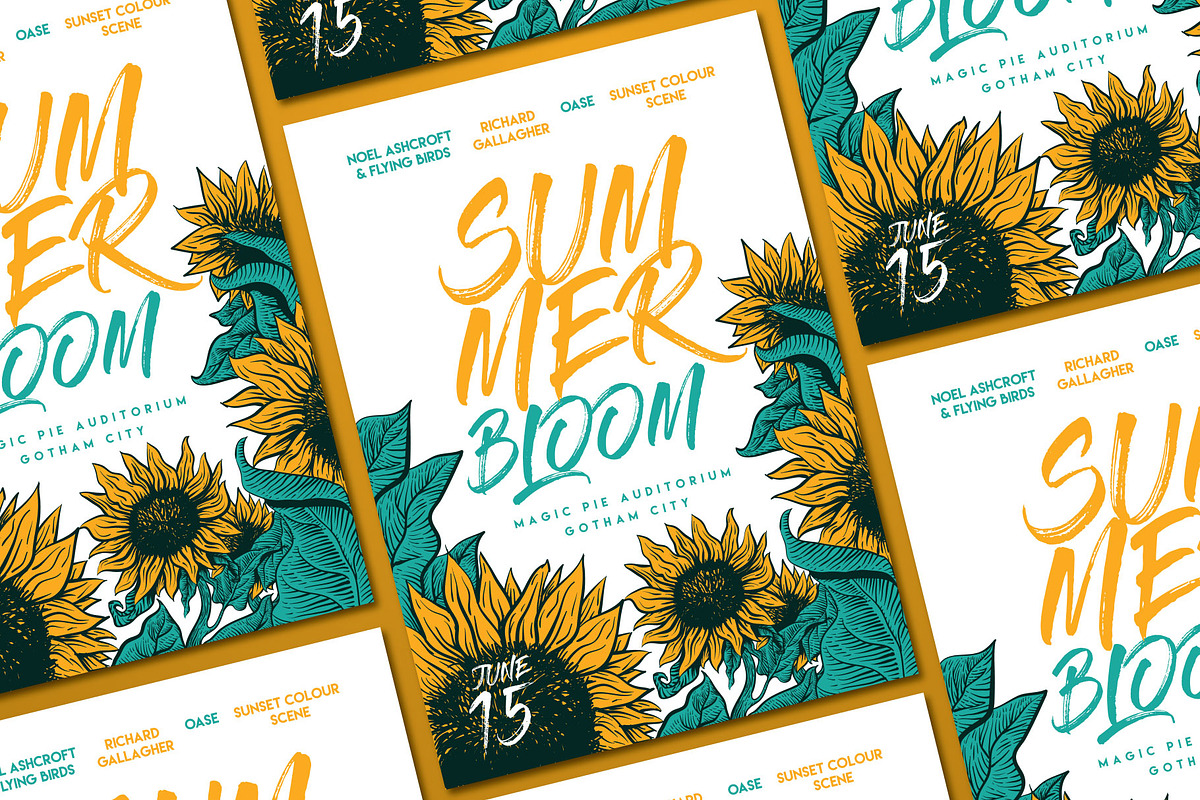 Hand Drawn Summer Bloom Flyer, a Flyer Template by ashenterprise (Photo 2 of 2)