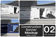 Construction Banner Mockup, an Advertising Mockup by Permadi Creative (Thumbnail 1 of 5)
