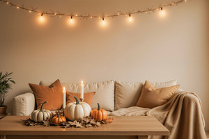 Minimalist autumn living room, a Photo by rarrarorro