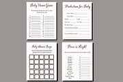 Baby Shower Simple Black Game Bundle, a Card Template by Patterndigitpics (Thumbnail 3 of 4)