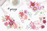 Gorgeous pinks watercolor design set, a Work Illustration by fashionaddict (Thumbnail 7 of 11)