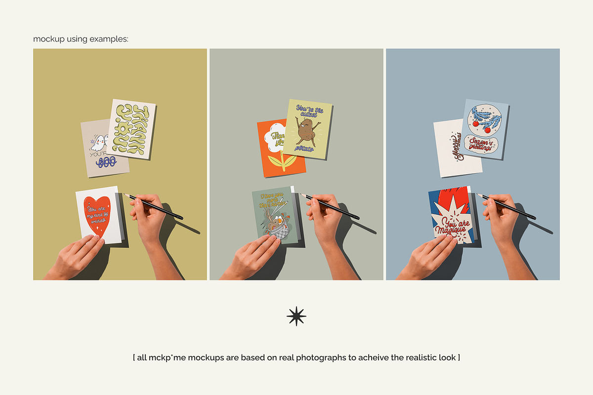 A2 US Hands signing postcards mockup, a Merchandise Mockup by MCKP*ME