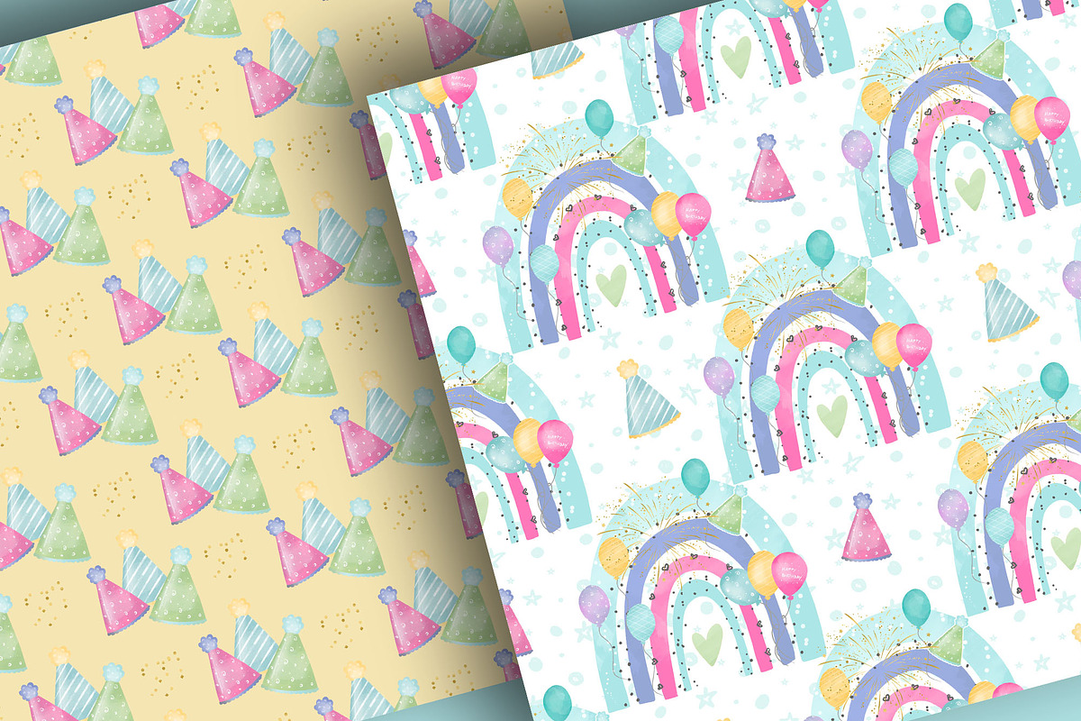 Birthday Party digital papers, a Pattern Graphic by designloverstudio (Photo 4 of 7)