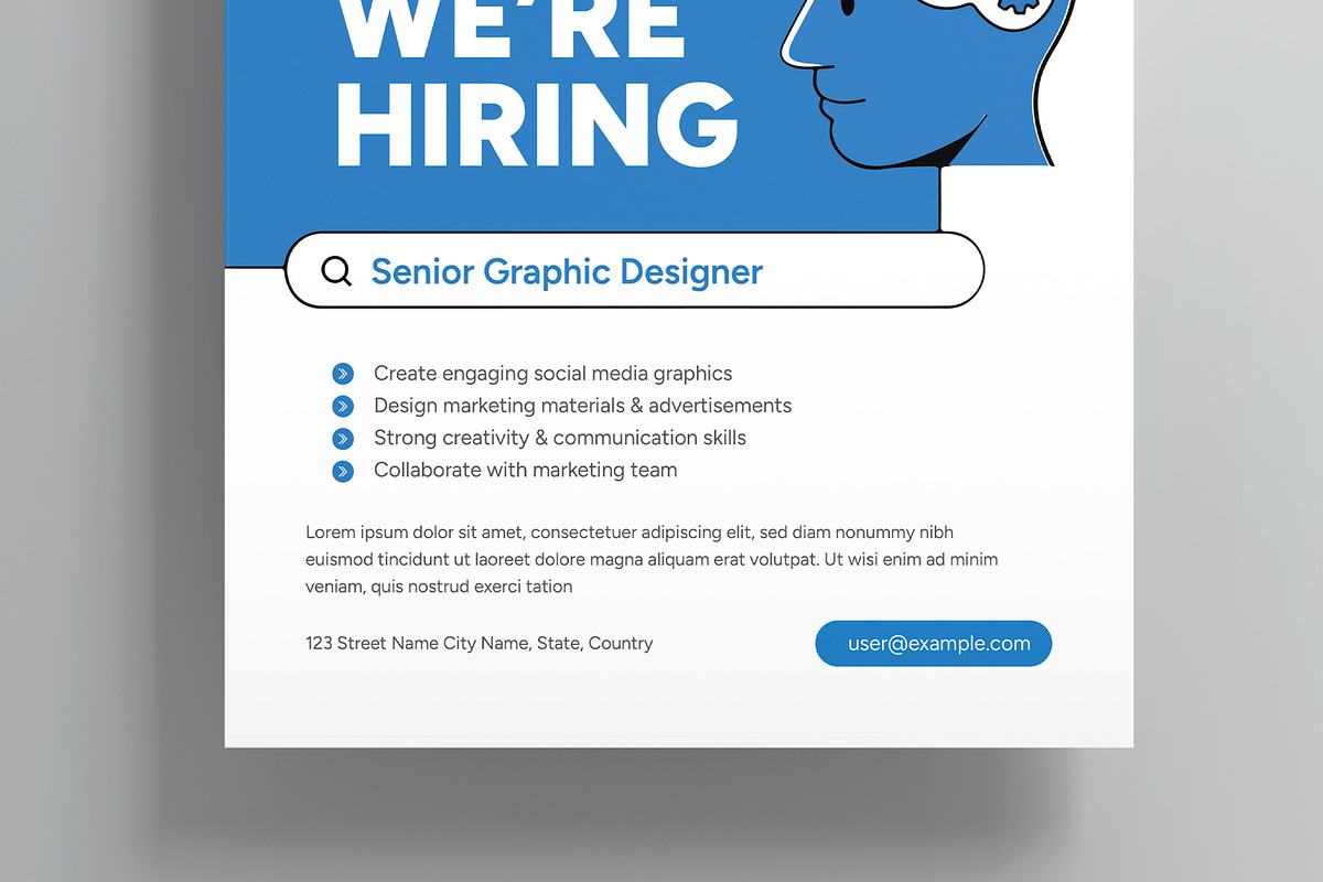 Job Hiring Flyer template, a Print Template by MightyDesign (Photo 3 of 8)
