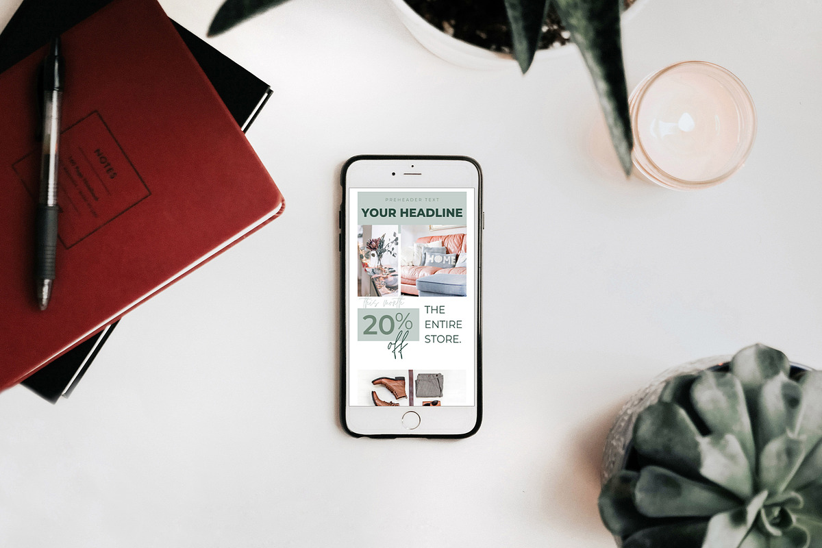 Canva & Mailchimp Newsletter | Green, an Email Template by Thirty One Palms Studio (Photo 2 of 9)